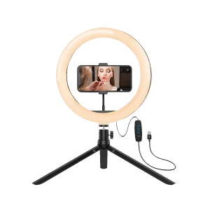 Aro de Luz ARGOM 9315 8 Pulgadas LED Mini Tripode Para Mesa Negro