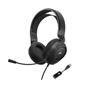 Audifono Microfono Gaming CORSAIR HS35 Surround V2 3.5mm USB Incluye Adaptador  Multiplataforma Negro