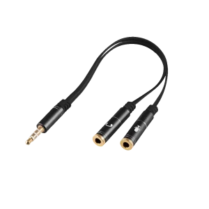 Cable Adaptador ARGOM Macho 3.5 mm A Doble 3.5 mm Hembra