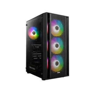 Case Gaming GAMDIAS Aura GC2 ATX ARGB USB Frontal Malla Lateral Vidrio Negro