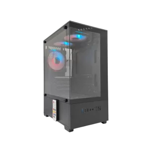 Case Gaming JEMIP Evo X Micro ATX ITX ARGB USB Lateral Frontal Vidrio Negro