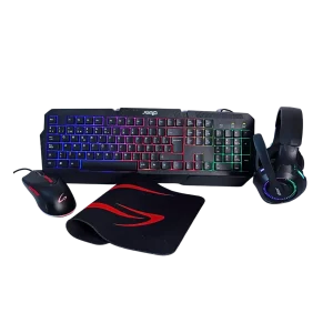 Combo Teclado Mouse Audifono Mouse Pad Gaming JEMIP Titanfury RGB Negro