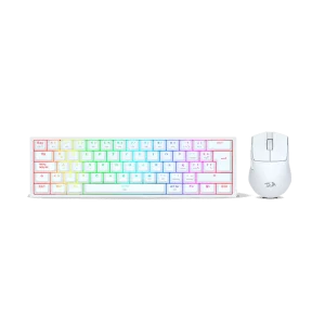 Combo Teclado Mouse REDRAGON Gamer S143 RGB Blanco