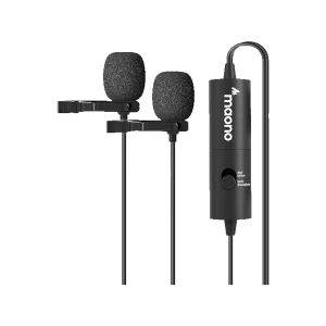 Microfono MAONO AU-200 Omnidireccional 3.5 mm Dual Mic Solapa Negro