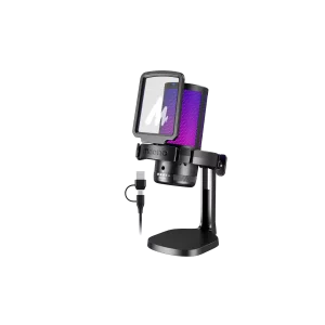 Microfono MAONO Streaming DGM20 Cancelacion de Ruido USB RGB Negro