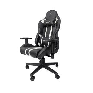 Silla Gaming JEMIP Racer 3244 Inclinacion y Altura Ajustable Negro Carbon Blanco