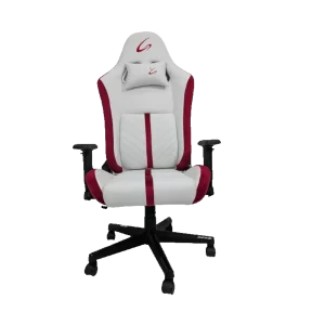 Silla Gaming JEMIP KATLA Soporte Lumbar Mecanismo Mariposa Bicolor Blanco-Rojo