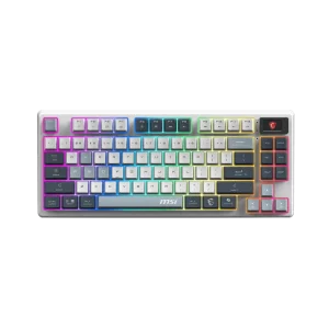 Teclado MSI Mecanico Forge GK600 TKL RGB Inalambrico Blanco Violeta